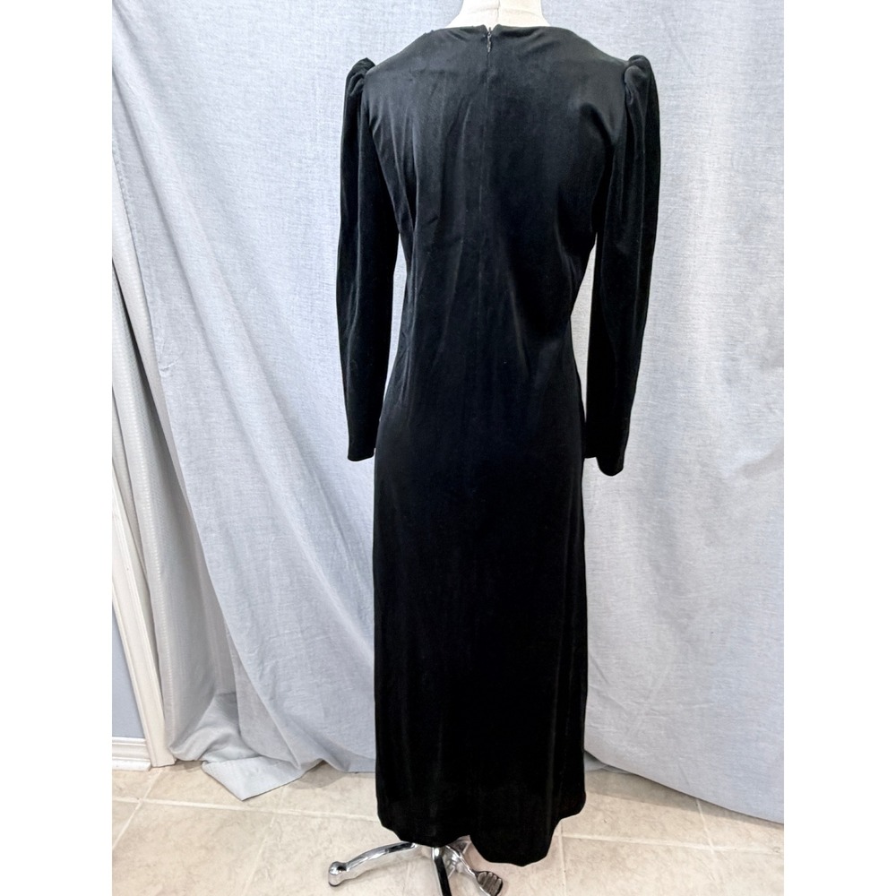 Vintage Barad & Co Black Silver Embellishment Long Sleeve Gown by Tom Bezduda S - Picture 8 of 10
